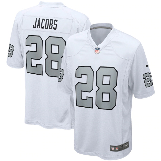 mens nike josh jacobs white las vegas raiders alternate game jersey